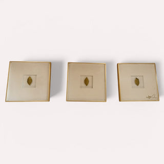 Cuadro Hojas Doradas Chicas Set de 3