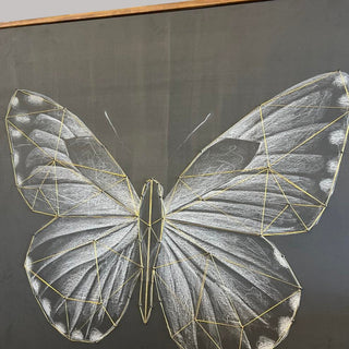 Cuadro Mariposa Hilo Oro