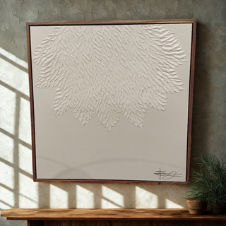 Cuadro Caida De Plumas Blanco