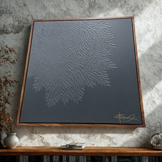 Cuadro Caida De Plumas Negro