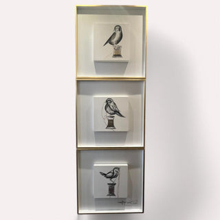 Cuadro Hilo De Oro (Pájaros) Set de 3