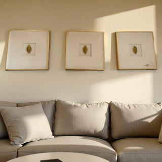 Cuadro Hojas Doradas Chicas Set de 3