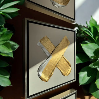 Cuadro XO Plata Oro Set de 4