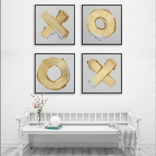 Cuadro XO Plata Oro Set de 4