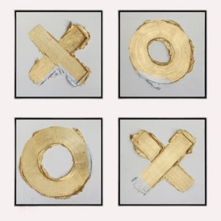 Cuadro XO Plata Oro Set de 4