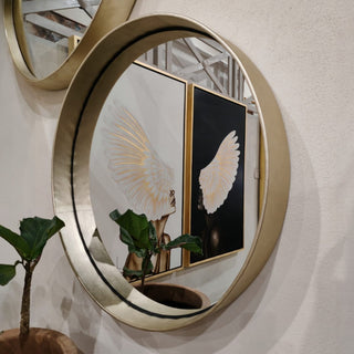 Espejo Anillo Piel Gold Grande