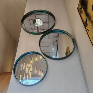 Espejo Anillo Piel Rust Grande