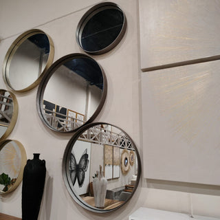 Espejo Anillo Piel Silver Mediano