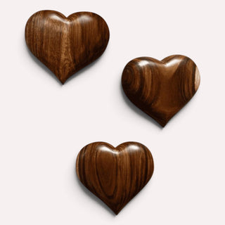 Estructura Corazones Parota Set de 3