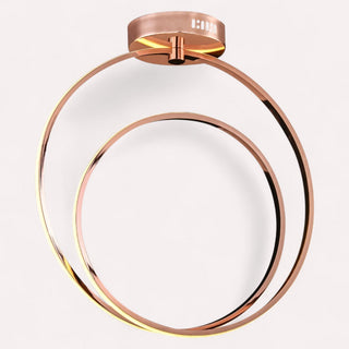 Lámpara 2 Aros Dorado Rosa