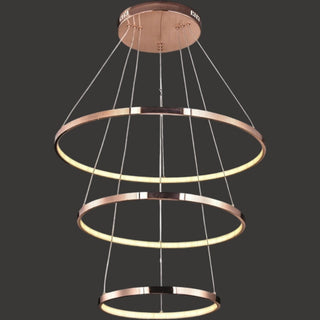 Lámpara 3 Aros Dorado Rosa