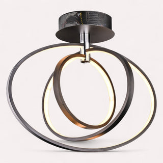 Lámpara 3 Aros Espiral Negro
