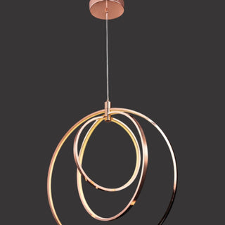 Lámpara 3 Aros Espiral Dorado Rosa