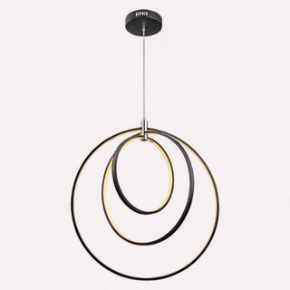 Lámpara 3 Aros Espiral Negro