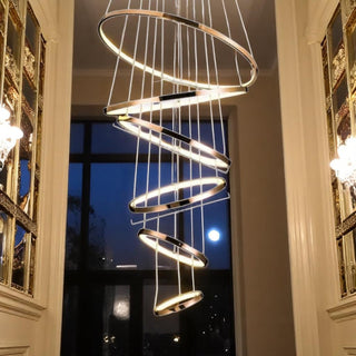 Lámpara 6 Aros Dorado