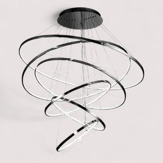 Lámpara 6 Aros Negro .70M