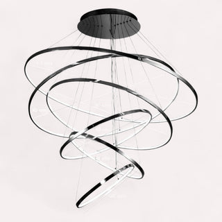 Lámpara 6 Aros Negro 1.10M