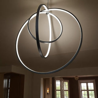 Lámpara 3 Aros Espiral Negro