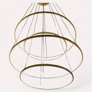 Lámpara 4 Aros Dorado Cepillado 90cm