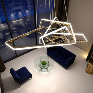 Lámpara Geométricos Cruzados Dorada