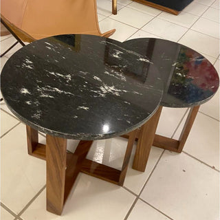 Mesa Lateral Kansas Set de 2 Granito Negro Parota
