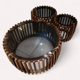 Mesa de Centro Maraya Set de 3 Parota