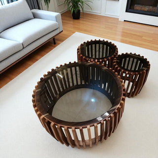 Mesa de Centro Maraya Set de 3 Parota