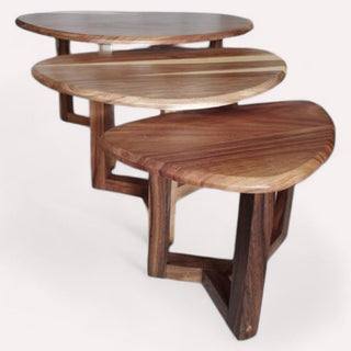 Mesa de Centro Mesas Orgánicas Set de 3 Parota
