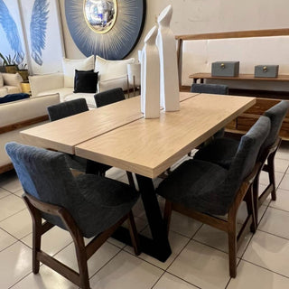 Mesa de Comedor Doha 6P Chapa Encino Nieve