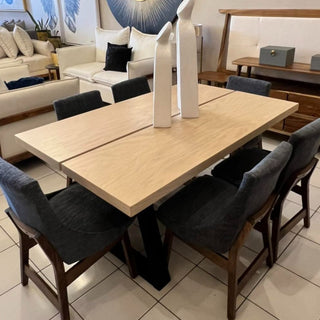 Mesa de Comedor Doha 6P Chapa Encino Nieve