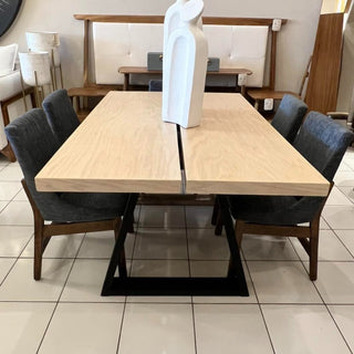 Mesa de Comedor Doha 6P Chapa Encino Nieve