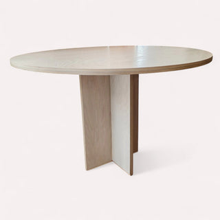 Mesa de Comedor Glam 4P Chapa Encino Nieve