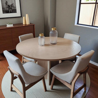 Mesa de Comedor Glam 4P Chapa Encino Nieve