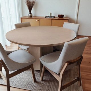 Mesa de Comedor Glam 4P Chapa Encino Nieve