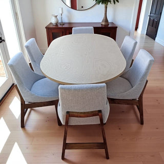 Mesa de Comedor Glam 6P Chapa Encino Nieve