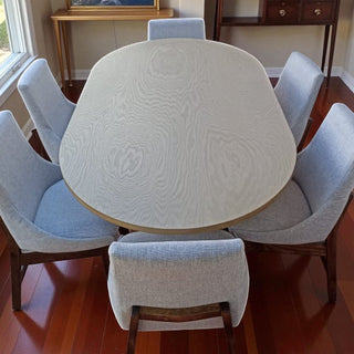 Mesa de Comedor Glam 6P Chapa Encino Nieve