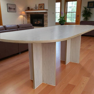 Mesa de Comedor Glam 8P 2.40 Chapa Encino Nieve