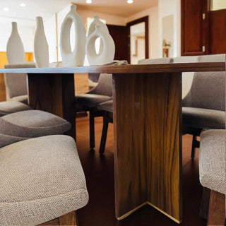 Mesa de Comedor Glam 8P 2.40M Chapa Parota