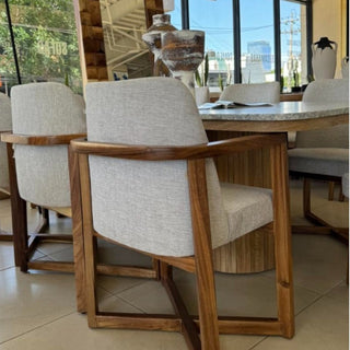 Mesa de Comedor Monarca 8P Granito Viscount White Rosa Morada