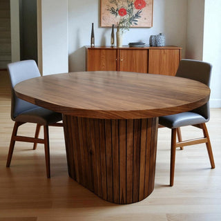Mesa de Comedor Oval 4P Chapa Parota