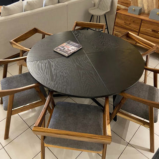 Mesa de Comedor Vigo 6P 1.50M Chapa Encino Chocolate