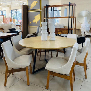 Mesa de Comedor VIgo 6P 1.50M Chapa Encino Nieve
