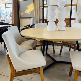 Mesa de Comedor VIgo 6P 1.50M Chapa Encino Nieve
