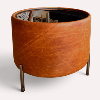 Mesa lateral Greco Chica Piel Camel