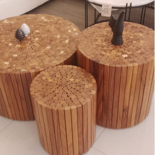 Mesa Lateral Paleras Set de 2 Parota