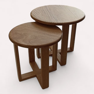 Mesa Latera Ronda Set de 2 Rosa Morada