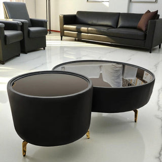 Mesa de Centro Greco Grande Piel Negro