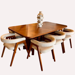 Mesa de Comedor Cordoba 10P 2.40M Chapa Nogal
