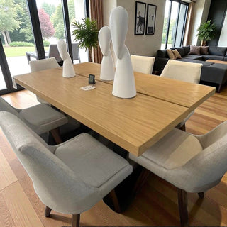 Mesa de Comedor Doha 6P 1.60M Chapa Encino Nieve