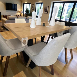 Mesa de Comedor Doha 6P Chapa Encino Nieve